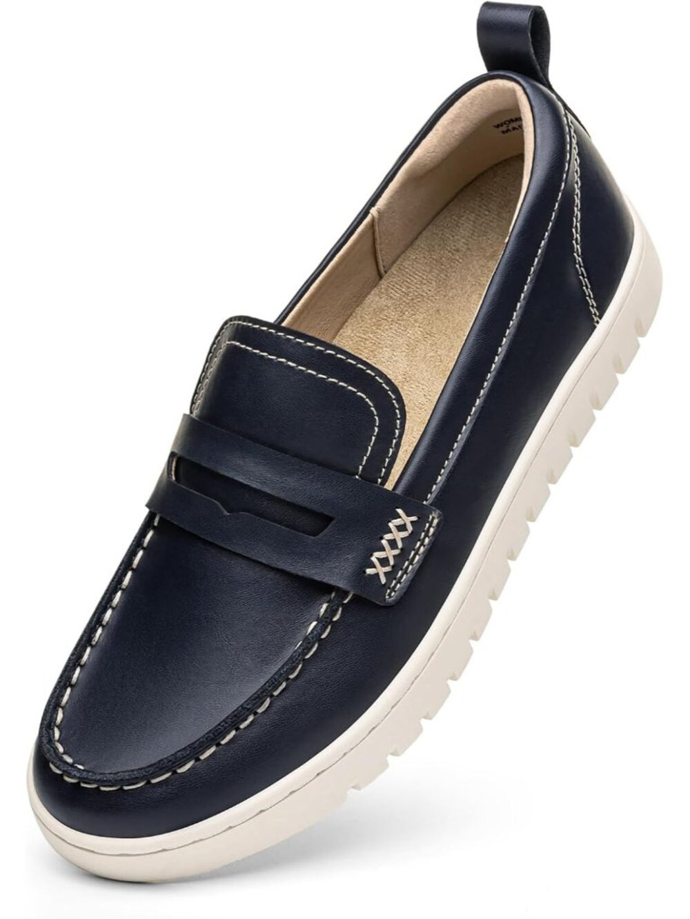 🆕Women's Blue Comfortable Classic Penny Loafers Leather Sneakers Casual